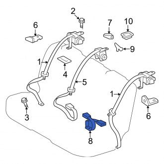 New OEM Rear Seat Belt Receptacle Fits, 2007-2009 Lexus ES - Part # 7348033150C0