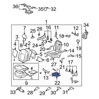 New OEM Front Right Power Seat Wiring Harness Fits, 2010-2012 Lexus ES - Part # 8219133520