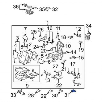 New OEM Seat Track Cover Fits, 2007-2009 Lexus ES - Part # 7213733100B0