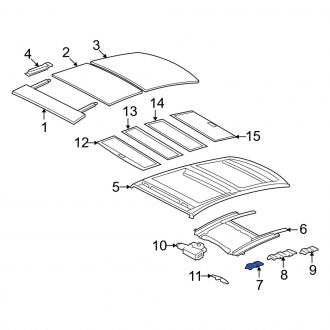 New OEM Front Left Sunroof Guide Rail Bracket Fits, 2007-2012 Lexus ES - Part # 6324233030