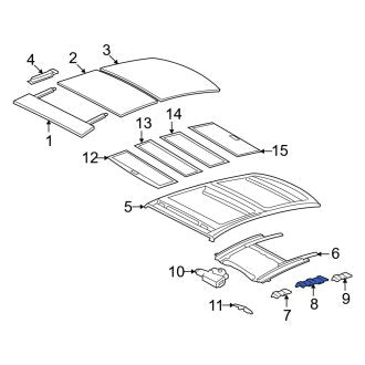 New OEM Center Right Sunroof Guide Rail Bracket Fits, 2007-2012 Lexus ES - Part # 6324333100