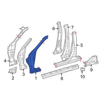 New OEM Right Body A-Pillar Fits, 2007-2012 Lexus ES - Part # 6113133080