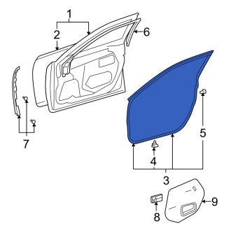 New OEM Front Right Door Seal Fits, 2007-2012 Lexus ES - Part # 6786533010