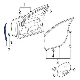 New OEM Front Left Door Seal Fits, 2007-2012 Lexus ES - Part # 6786633010