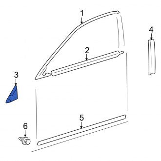 New OEM Front Right Door Mirror Trim Ring Fits, 2009-2012 Lexus ES - Part # 6749533050