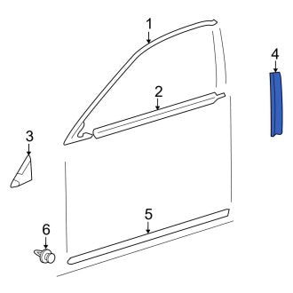 New OEM Front Left Door Applique Fits, 2007-2012 Lexus ES - Part # 7575633020