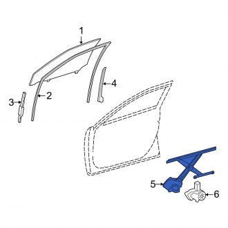 New OEM Front Left Window Regulator Fits, 2007-2012 Lexus ES - Part # 6980233080