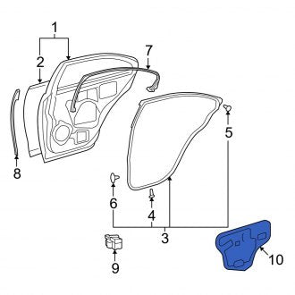 New OEM Rear Right Door Access Cover Fits, 2007-2012 Lexus ES - Part # 6784133090