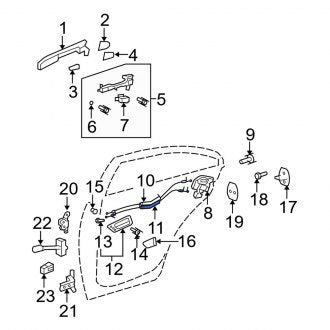 New OEM Rear Door Latch Cable Fits, 2007-2012 Lexus ES - Part # 6977033040