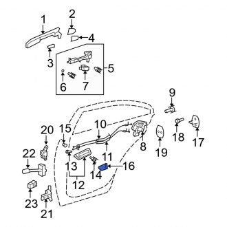 New OEM Rear Left Interior Door Handle Trim Fits, 2008-2009 Lexus ES - Part # 6928430050J0