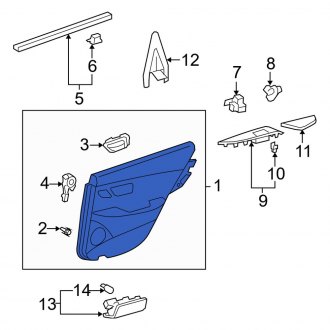 New OEM Front Left Inner Door Interior Trim Panel Fits, 2007-2009 Lexus ES - Part # 6762033A70C0