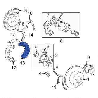 New OEM Rear Left Parking Brake Shoe Fits, 1997-2012 Lexus ES - Part # 4659033020