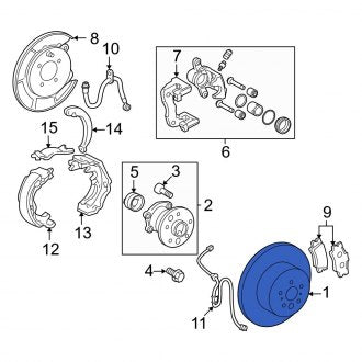 New OEM Rear Disc Brake Rotor Fits, 2007-2012 Lexus ES - Part # 4243106110