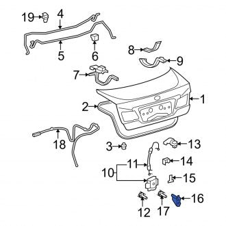 New OEM Rear Deck Lid Striker Fits, 2007-2012 Lexus ES - Part # 6462053010