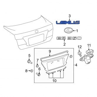 New OEM Rear Deck Lid Emblem Fits, 2007-2012 Lexus ES - Part # 7544233290