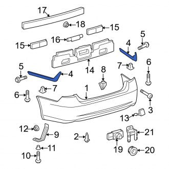 New OEM Rear Right Bumper Cover Support Rail Fits, 2007-2011 Lexus ES - Part # 5215733020