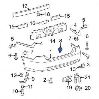 New OEM Rear Right Bumper Cover Retainer Fits, 2007-2012 Lexus ES - Part # 5256233030