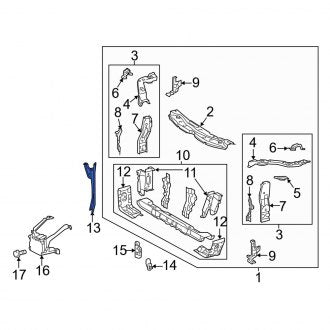 New OEM Hood Latch Support Fits, 2013-2015 Lexus ES - Part # 5320833060