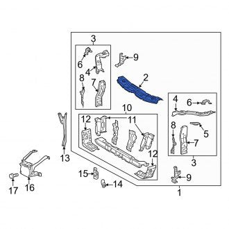 New OEM Front Upper Radiator Support Tie Bar Fits, 2013-2018 Lexus ES - Part # 5321606130