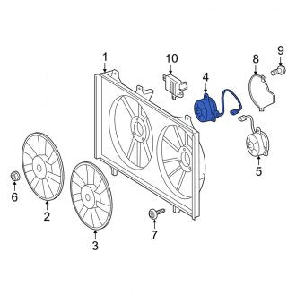 New OEM Right Engine Cooling Fan Motor Fits, 2013-2018 Lexus ES - Part # 1636336170