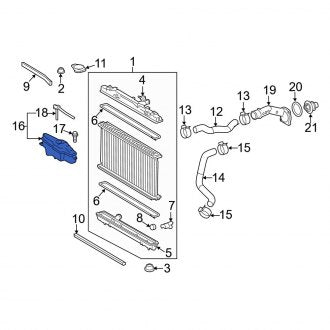 New OEM Engine Coolant Reservoir Fits, 2016-2018 Lexus ES - Part # 164700V020