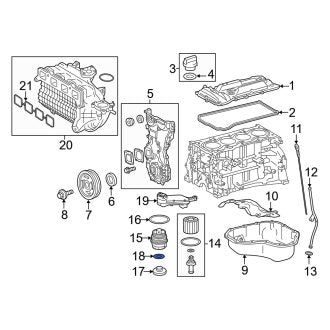 New OEM Engine Oil Filter Housing Cover Drain Plug O-Ring Fits, 2007-2024 Lexus ES - Part # 9672335028