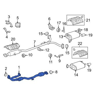 New OEM Front Exhaust Crossover Pipe Fits, 2013-2018 Lexus ES - Part # 174100P570