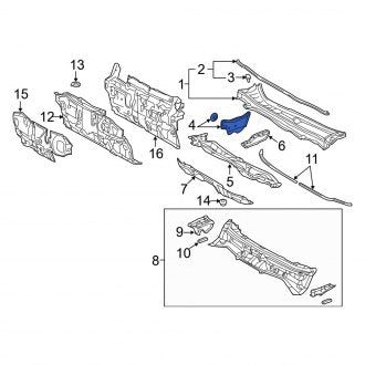 New OEM Cowl Water Deflector Fits, 2013-2018 Lexus ES - Part # 5573733010