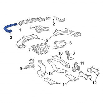 New OEM Left Upper Instrument Panel Air Duct Fits, 2013-2018 Lexus ES - Part # 5597133130