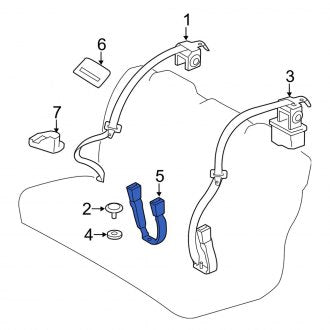 New OEM Rear Seat Belt Receptacle Fits, 2016-2018 Lexus ES - Part # 7347006200