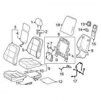 New OEM Front Right Power Seat Wiring Harness Fits, 2013-2018 Lexus ES - Part # 8219A33030