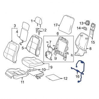 New OEM Front Left Power Seat Wiring Harness Fits, 2013-2014 Lexus ES - Part # 8219B33040