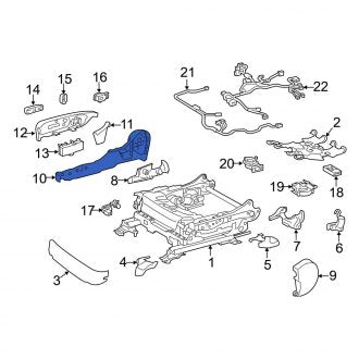 New OEM Front Right Inner Seat Frame Trim Panel Fits, 2013-2015 Lexus ES - Part # 7186133180A0