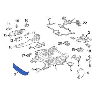 New OEM Front Right Seat Frame Trim Panel Fits, 2013-2018 Lexus ES - Part # 7186733070C0