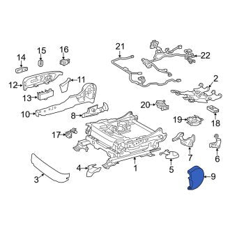 New OEM Front Right Inner Seat Frame Trim Panel Fits, 2013-2018 Lexus ES - Part # 7186133180C0