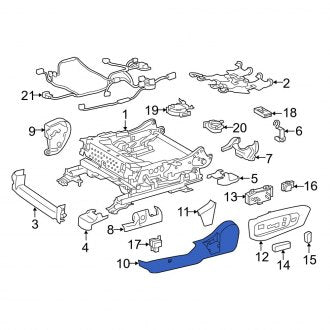 New OEM Front Left Forward Seat Frame Trim Panel Fits, 2013-2018 Lexus ES - Part # 7186833070C0