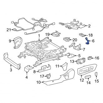 New OEM Front Left Inner Seat Hinge Cover Fits, 2014-2018 Lexus ES - Part # 7187433130