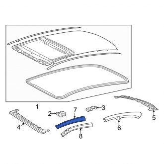 New OEM Right Inner Roof Side Rail Fits, 2013-2015 Lexus ES - Part # 6120333070