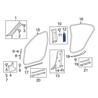 New OEM Right Seat Belt Height Adjuster Cover Fits, 2016-2018 Lexus ES - Part # 7302333030B3