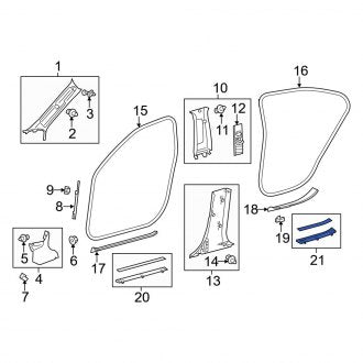 New OEM Rear Right Door Trim Sill Plate Insert Fits, 2013-2018 Lexus ES - Part # 6791533100