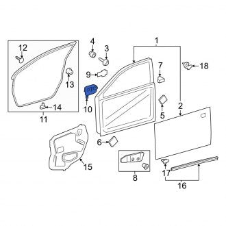 New OEM Front Right Door Access Cover Fits, 2016-2018 Lexus ES - Part # 8796306010