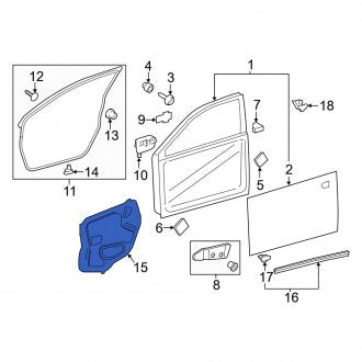 New OEM Front Right Door Water Deflector Fits, 2013-2018 Lexus ES - Part # 6783133120