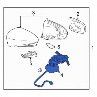 New OEM Front Left Door Mirror Base Fits, 2016-2018 Lexus ES - Part # 8790933A72E2