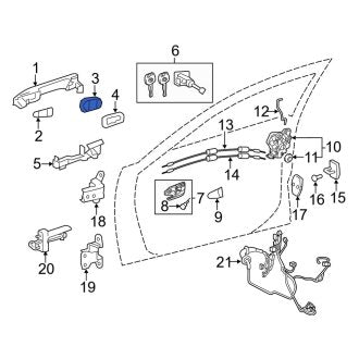 New OEM Rear Right Exterior Door Handle Cover Fits, 2013-2015 Lexus ES - Part # 692270E030J2