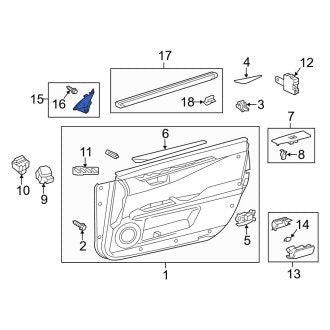 New OEM Front Right Door Mirror Trim Ring Fits, 2013-2018 Lexus ES - Part # 6749133150