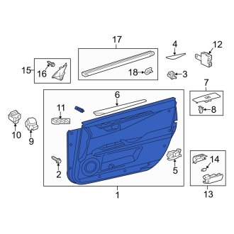 New OEM Front Left Inner Door Interior Trim Panel Fits, 2013-2015 Lexus ES - Part # 6762033G30A1