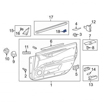 New OEM Genuine Lexus, Door Window Belt Weatherstrip Clip - Part # 6792360040