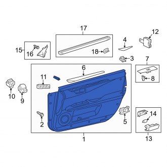 New OEM Rear Right Inner Door Interior Trim Panel Fits, 2016-2018 Lexus ES - Part # 6763033E9122