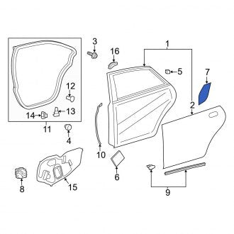 New OEM Rear Right Stone Guard Fits, 2016-2018 Lexus ES - Part # 6785706020