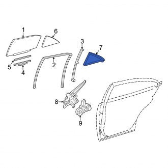 New OEM Rear Left Vent Window Weatherstrip Fits, 2013-2018 Lexus ES - Part # 6818933070